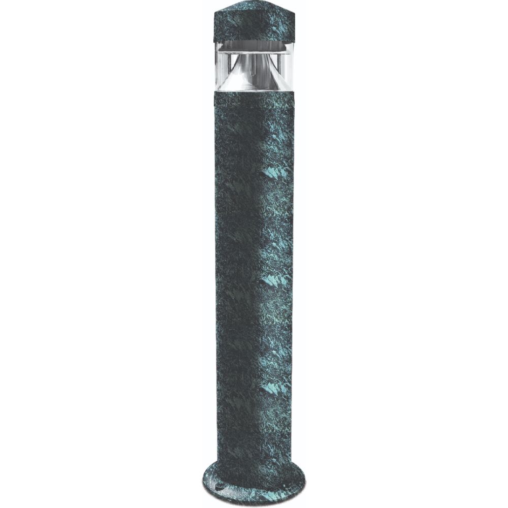 Dabmar Lighting D850-L12-30K-VG LED Cast Aluminum Bollard Clear Light, 120V-277V, G24, Color Temperature 3000K, Verde Green Finish