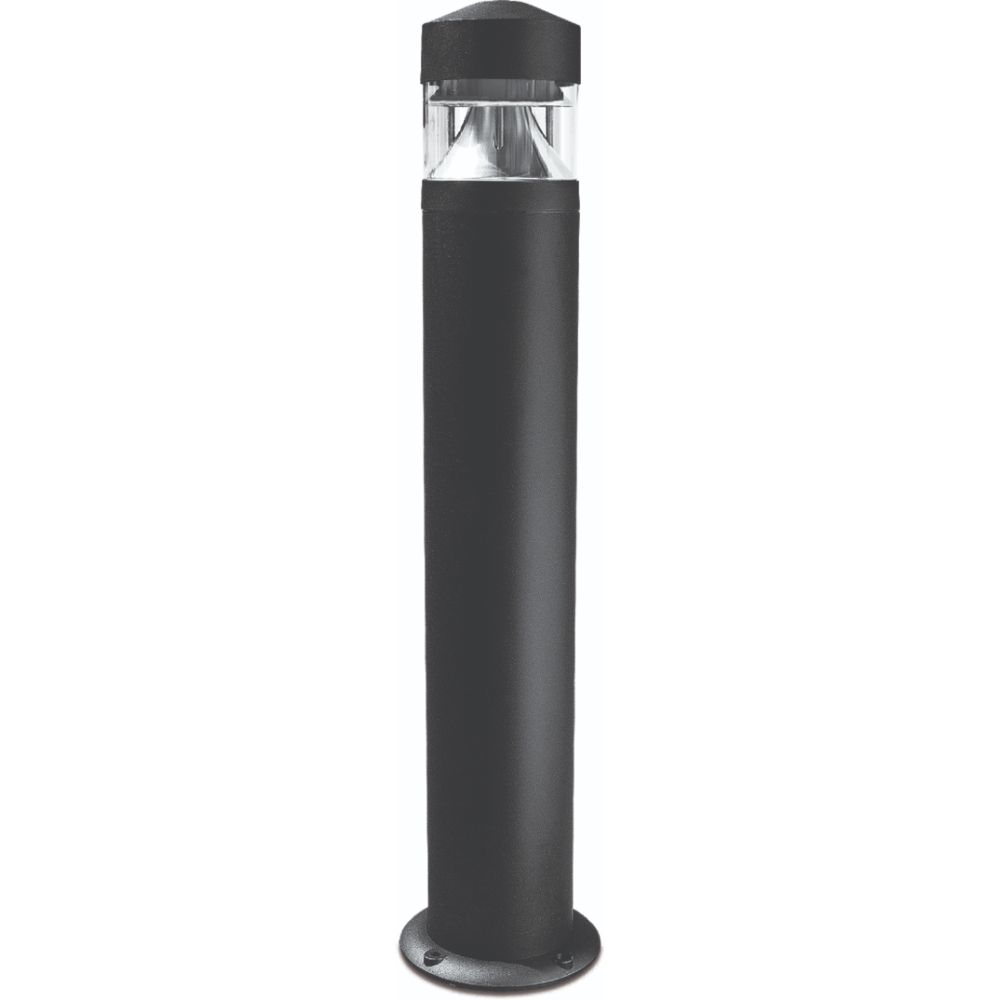 Dabmar Lighting D850-L12-50K-B LED Cast Aluminum Bollard Clear Light, 120V-277V, G24, Color Temperature 5000K, Black Finish