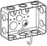 Orbit DHB-3-PT Drawn Galvanized Handy Box, 3 -Gang, 3 -Outlet, 2-1/8" Deep W/ Pig Tail