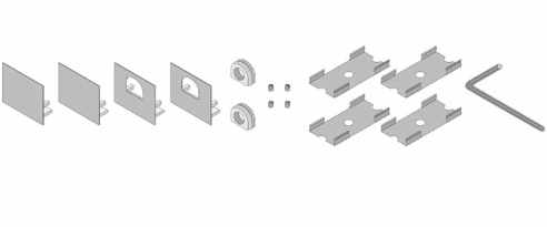 Diode LED DI-CHB-A2-ACC-AL A2 Channel Aluminum Finish Accessories Pack (2) Open Upper End Caps (2) Closed End Caps (4) Mounting Clips