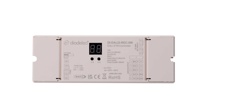 Diode LED DI-DALI2-REC-5W DALI DT8/DALI2 5-Channel Decoder for TW, RGB(W), RGBWW Controls