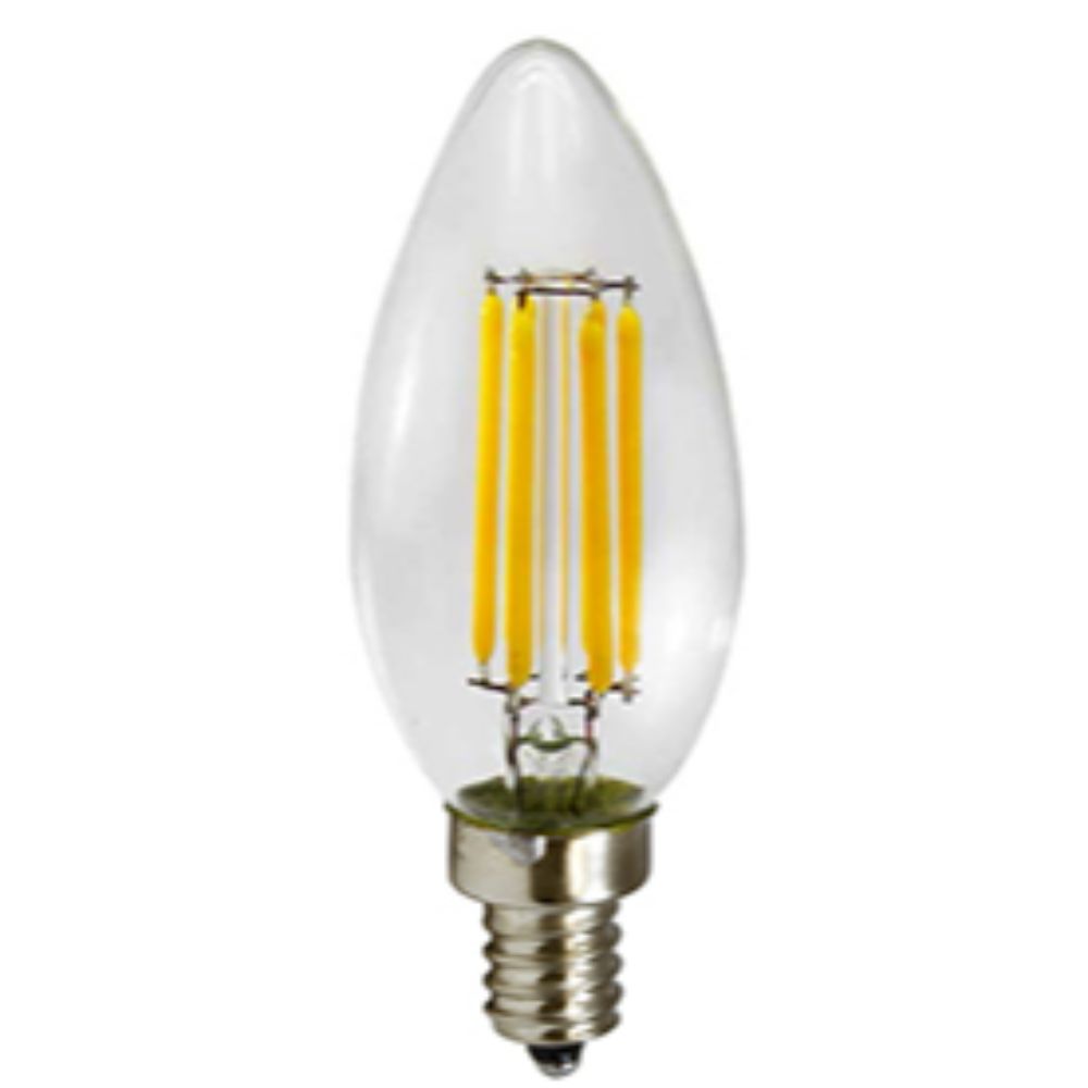 Dabmar Lighting DL-C35-LED4W-60K LED Filament E12 Base Bulb Light, Voltage 120V, C35, Color Temperature 6000K