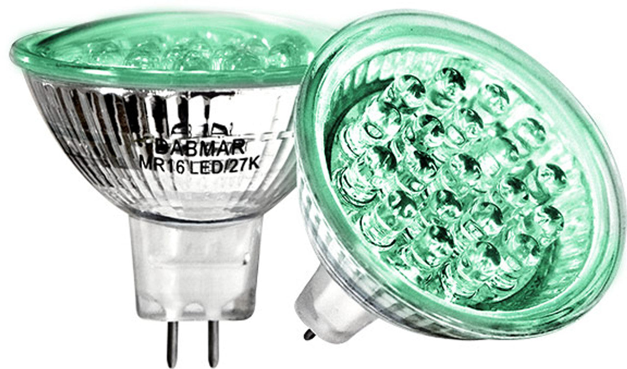 Dabmar Lighting DL-MR16-LED/20/G Light Bulb MR16 LED 1.5 Watt 20 LEDs Green Color 12V, Green