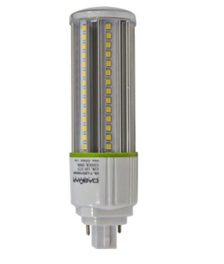 Dabmar Lighting DL-T-LED/100/50K LED Bulb 2-Pin Cornlight, Color Temperature 5000K, Voltage 120V-277V, G24, Wattage 12W