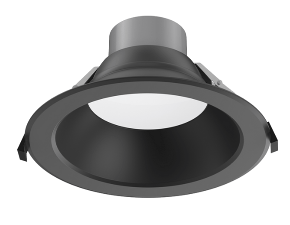 Lotus LED Lights DL254-8-35W-M-A5C5-HO-BK 8" Round LED Downlight, 5CCT & 5-Wattage Selectable, Up to 35W, High Output, Black Trim & Black Reflector