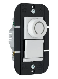 Wattstopper DR1103PWV Decorator Rotary DR Series Dimmer with pilot light, Single Pole, 3-way, 1100W, White