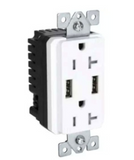 Orbit DRU20-TR 20A Decora Receptacle W/ 2-USB Charger 5VDC 4.0A Tamper Resistant