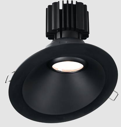 Lotus LED Lights L3G-RSW-BK-RF50-1895 Tangra 3″ Gimbal Round Sloped Wide Black Trim, Reflector Semi Frosted Glass, Beam Angle 50°, Color Temperature DTW 30K to 18K, CRI95