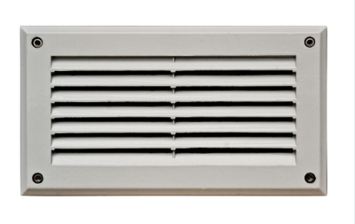 Dabmar Lighting DSL1000-L6-RGBW-W Cast Aluminum Louvred Step Light, E26, Color Temperature RGBW, White Finish