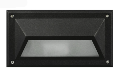 Dabmar Lighting DSL1002-L9-65K-B Cast Aluminum Hooded Step Light, G24, Color Temperature 6500K, Black Finish