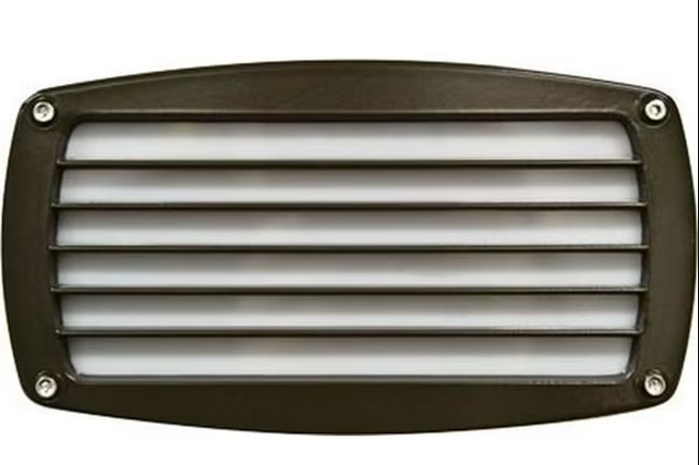 Dabmar Lighting DSL1015-L12-40K-BZ G24 LED Cast Aluminium Louvred Step Light, Wattage 12W, Color Temperature 40K, Voltage 120V-277V, Bronze