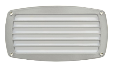 Dabmar Lighting DSL1015-L9-65K-W Cast Aluminum Louvred Step Light, G24, Color Temperature 6500K, White Finish