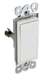 ORBIT DSL15-W 15A 1-Pole Rocker Illuminated Switch, White Finish