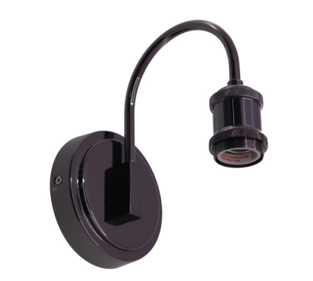 Westgate DSW-066GS-GB Vintage 8in Decorative Wall Socket Holder for Decorative Lamps, Gun Black Finish