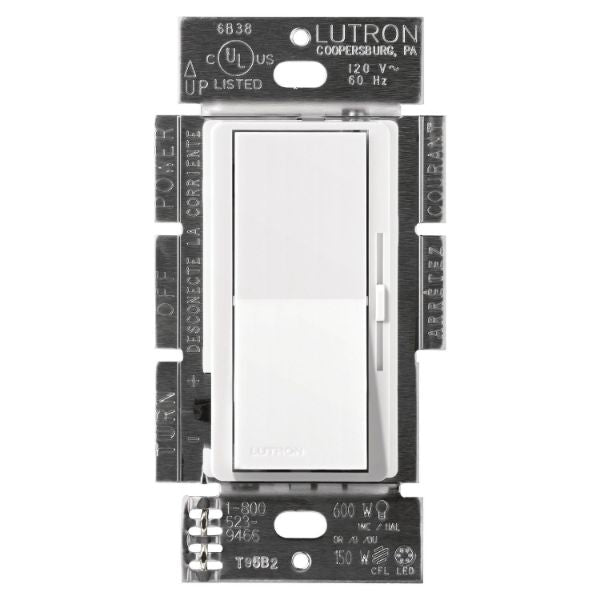 Lutron DVCL-253P-WH LED + Dimmer Switch for Dimmable LED & Incandescent Bulbs, 250-Watt/Single-Pole or 3-Way, White Finish