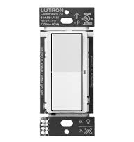 Lutron DVRF-5NSS-WH-2 Claro Smart Light Switch for Caseta Lighting, for LED Lights, Fans, 5 Amp, Single-Pole/3-Way, Neutral Required - 2 Pack