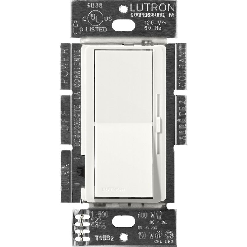 Lutron DVSCELV-303P-RW Diva 3-Way Electronic Low Voltage Dimmer, 300W, Architectural White Finish