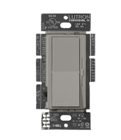 Lutron DVSCF-103P-277CS Lutron Diva 3-Wire Dimmer Switch for Ballasts & LED Drivers, 1000W/6A, Single Pole/3-Way, 277V, Cobblestone Finish