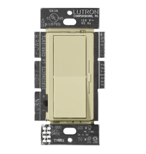 Lutron DVSCF-103P-277SA Lutron Diva 3-Wire Dimmer Switch for Ballasts & LED Drivers, 1000W/6A, Single Pole/3-Way, 277V, Sage Finish