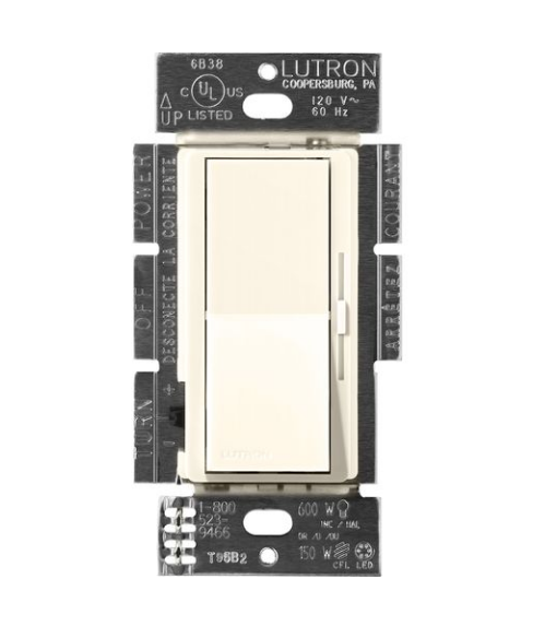 Lutron DVSCF-103P-BI Lutron Diva Fluorescent Dimmer with Locator Light, Biscuit Finish, Single Pole/3-Way Compatible