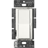 Lutron DVSCSTV-GL Diva Satin Dimmer Switch 0-10V LED/Fluorescent Fixtures Single-Pole/3Way Preset Dimmer, 50 mA Max Control Current, 8A load, Glacier White Finish