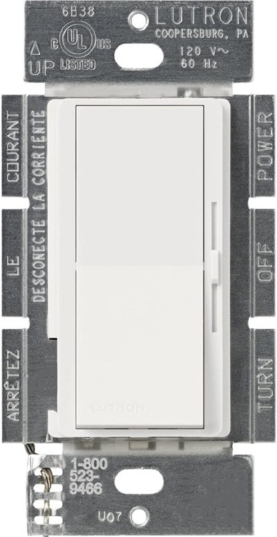 Lutron DVSCTV-MI Diva Satin 120V / 16A Fluorescent / LED 0-10V Single Pole Dimmer, Mist Finish
