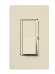 Lutron DVWFSQ-FH-LA Diva 600W Incandescent, 150W CFL or LED Single Pole / 3-Way Dimmer with Wall Plate, Light Almond Finish