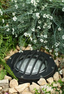 Dabmar Lighting DW4701-L15-RGBW-B Cast Aluminum In-Ground Well Light w/ Grill, E26, Color Temperature RGBW, Black Finish