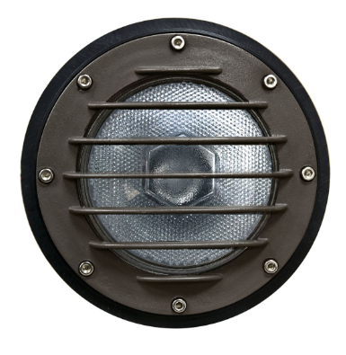 Dabmar Lighting DW4701-L25F-64K-BZ Cast Aluminum In-Ground Well Light w/ Grill, E26, Color Temperature 6400K Flood, Bronze Finish