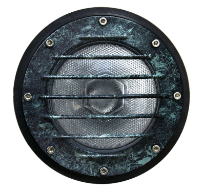 Dabmar Lighting DW4701-L25S-64K-VG Cast Aluminum In-Ground Well Light w/ Grill, E26, Color Temperature 6400K Spot, Verde Green Finish