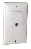 ORBIT DWJ-64-W Decorative Wall Jack 1-6P4C, White Finish