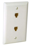 ORBIT DWJ-642-W Decorative Wall Jack 2-6P4C, White Finish