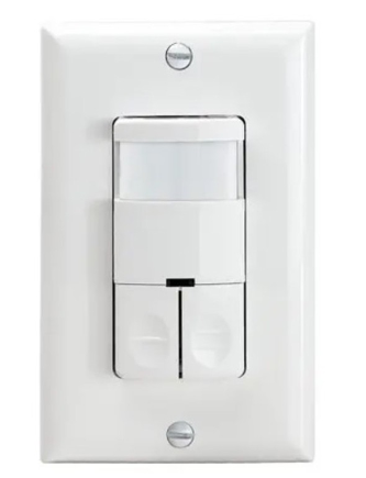Enerlites DWOS-JD-W Commercial Grade In-Wall Bi-Level Occupancy/ Vaccancy Sensor, White