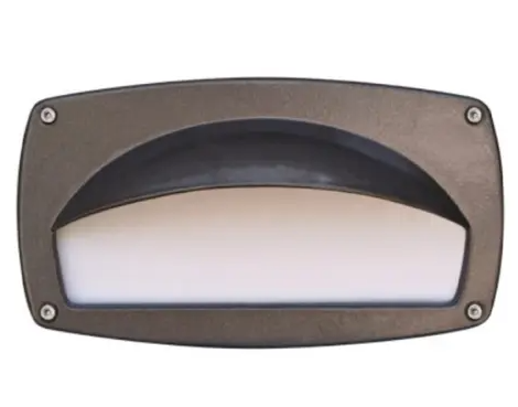 Dabmar Lighting DSL1014-L12-40K-BZ G24 LED Cast Aluminium Hooded Step Light, Wattage 12W, Color Temperature 40K, Voltage 120V-277V, Bronze
