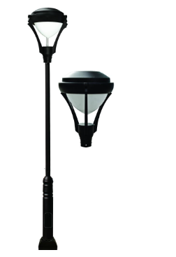 Dabmar Lighting GM5902-VG Cast Aluminum 2 Post Top Fixture Pole + Base 120V E26 No Lamp, Voltage 120V, Verde Green Finish