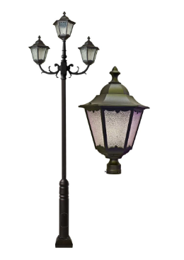 Dabmar Lighting GM8122-L40-30K-BZ Cast Aluminum 2 Post Top Fixture Pole + Base G24 2X LED, Voltage 120V-277V, Color Temperature 3000k, Bronze Finish