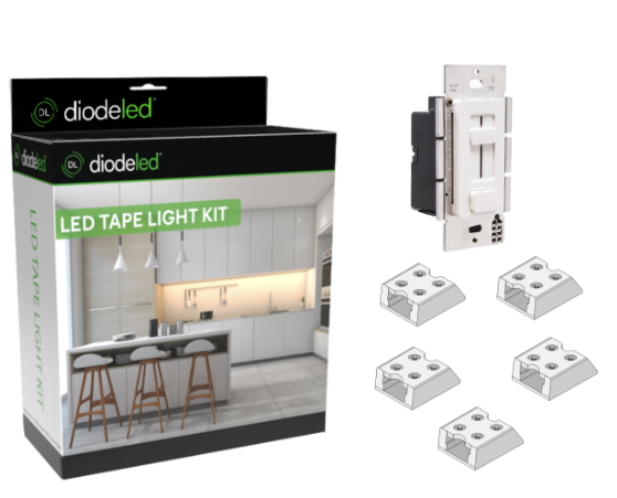 Diode LED DI-KIT-24V-BC2SX60-4000 16.4ft Blaze 200+ Lumen Per Ft LED Tape Light Kit Color Temperature 4000K, Voltage 24V