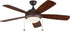 Generation Lighting Discus Classic 52 Roman Bronze ceiling fan with light kit and American walnut reversible blades