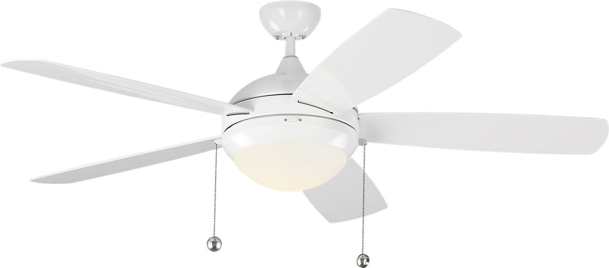 Generation Lighting 5DIW52WHD Discus Outdoor 52 white ceiling fan with light kit