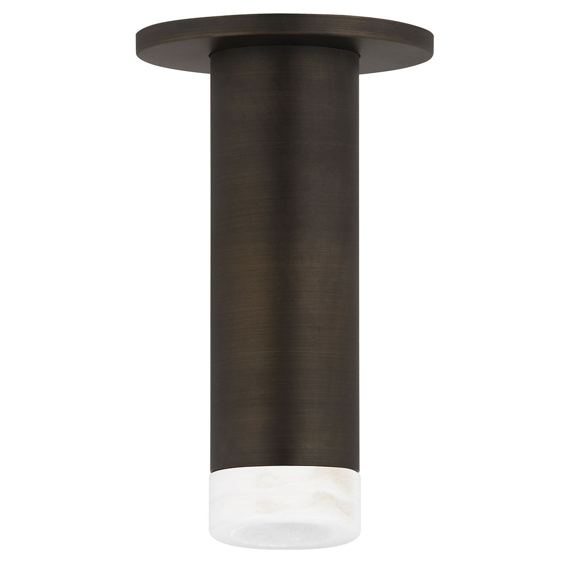 CSL Lighting LX2FM-27-DB-ALA Luxe Ceiling Light with Alabaster Bezel - 2.5"W - Distressed Bronze