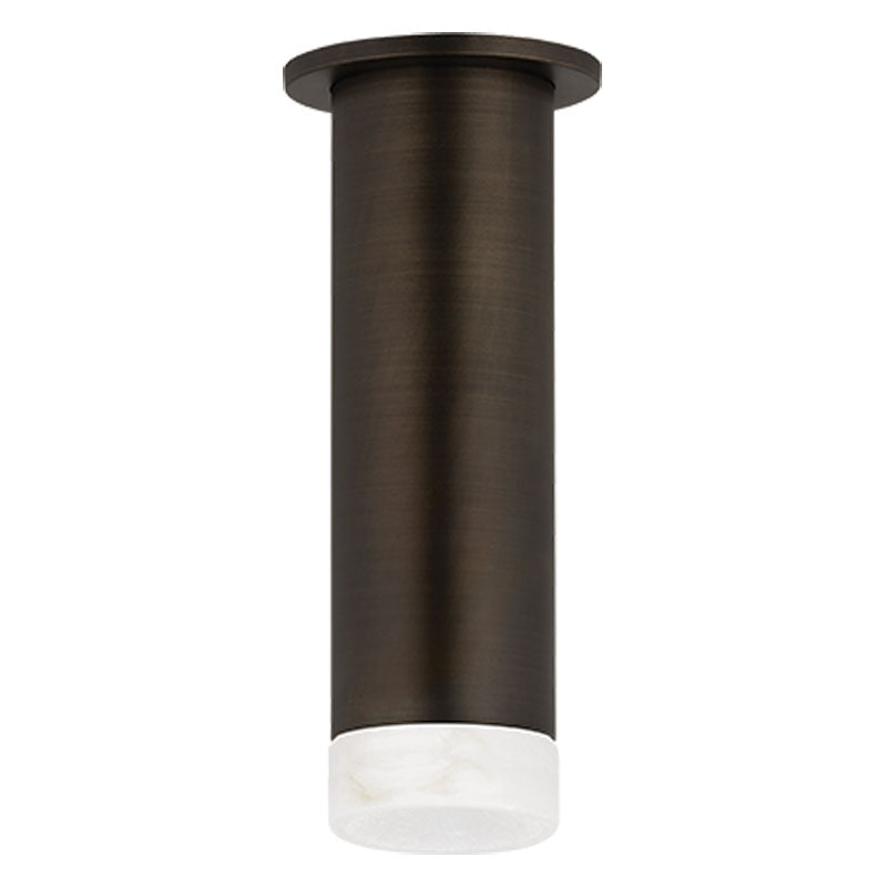 CSL Lighting LX3FM-27-DB-ALA Luxe Ceiling Light with Alabaster Bezel - 3.5"W - Distressed Bronze