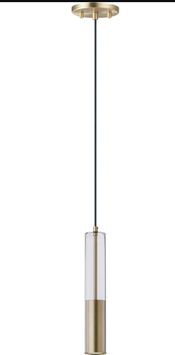ET2 Contemporary Lighting E11000-24SBR Torch 2.5" LED Pendant, Color Temperature 3000K, 450 Lumens, Voltage 120V, Satin Brass Finish