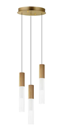 ET2 Contemporary Lighting E11013-144GLD Reeds Multi-Light LED Pendant, Color Temperature 3000K, 720 Lumens, Voltage 120V, Gold Finish