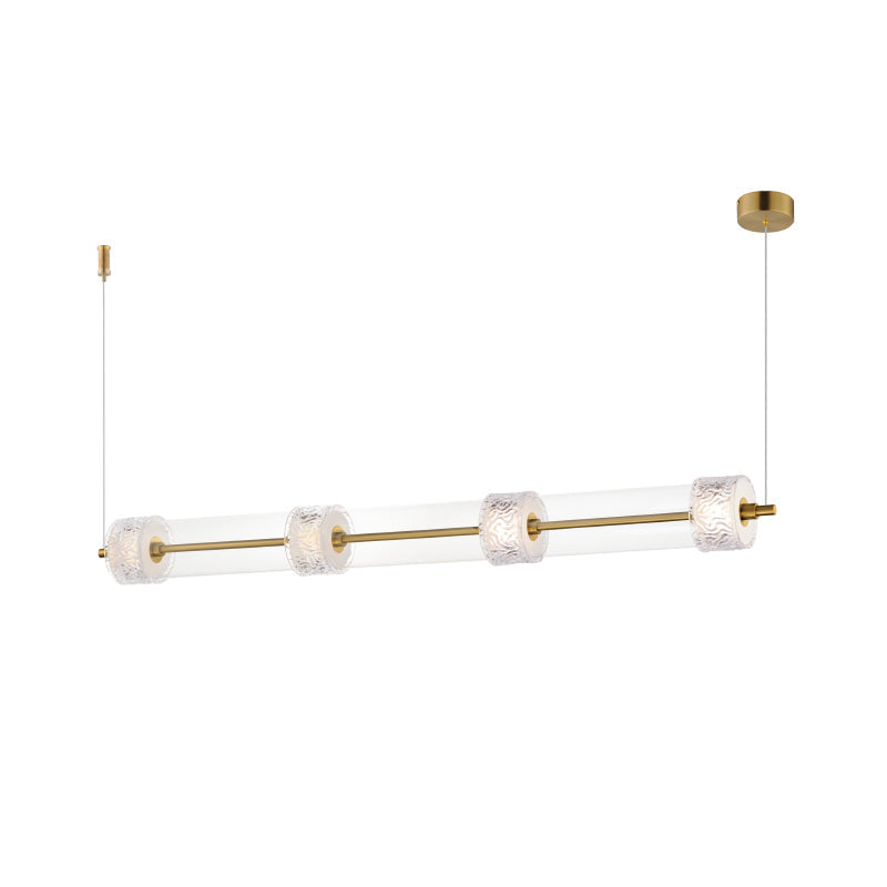 ET2 Contemporary Lighting E11084-124NAB 48" 4-Light Elysian LED Linear Pendant Ceiling Light - CCT: 3000K - Finish: Natural Aged Brass