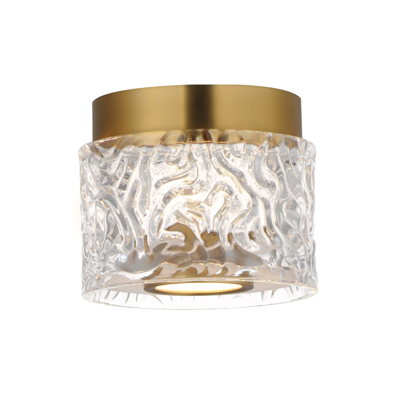 ET2 Contemporary Lighting E11089-124NAB 6" 1-Light Flush Mount Ceiling Light - CCT: 3000K - Finish: Natural Aged Brass