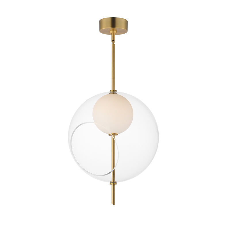ET2 Contemporary Lighting E11093-10NAB 16" Martini 1-Light Led Pendant Ceiling Light - CCT: 3000K - Finish: Natural Aged Brass