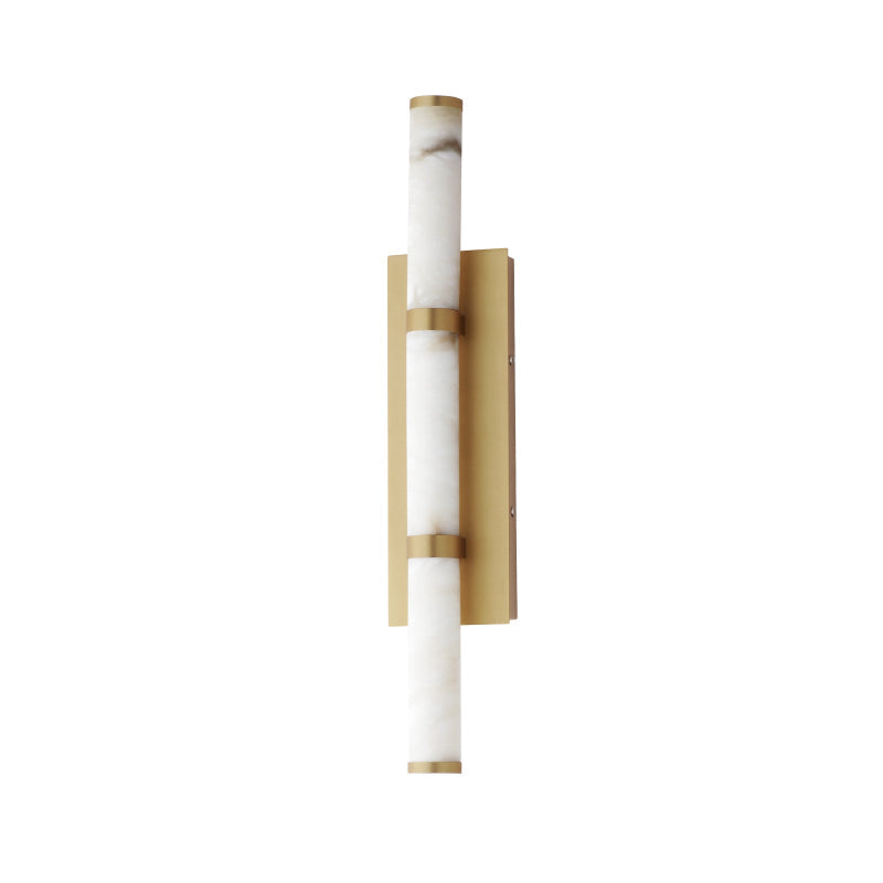 ET2 Contemporary Lighting E11203-WAGLD 26" Aragon 3-Light Tall LED Bath Vanity Light - CCT: 3000K - Finish: White Alabaster / Gold