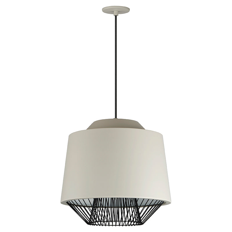 ET2 Contemporary Lighting E11394-GYBK 19" Phoenix 1-Light Led Pendant Ceiling Light - CCT: 3000K - Finish: Gray/Black