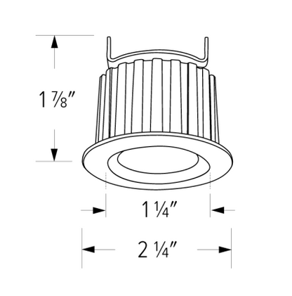Elco Lighting E1AK02F27W 1" Round Recessed Architectural Oak™ Downlight, Color Temperature 2700K, Lumens 850 lm , Beam Angle 38° All White