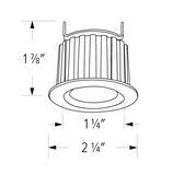 Elco Lighting E1AK02WF30BB 1″ Round Recessed Architectural Oak™ Downlight, Color Temperature 3000K, Lumens 900 lm , Beam Angle 50°, All Black